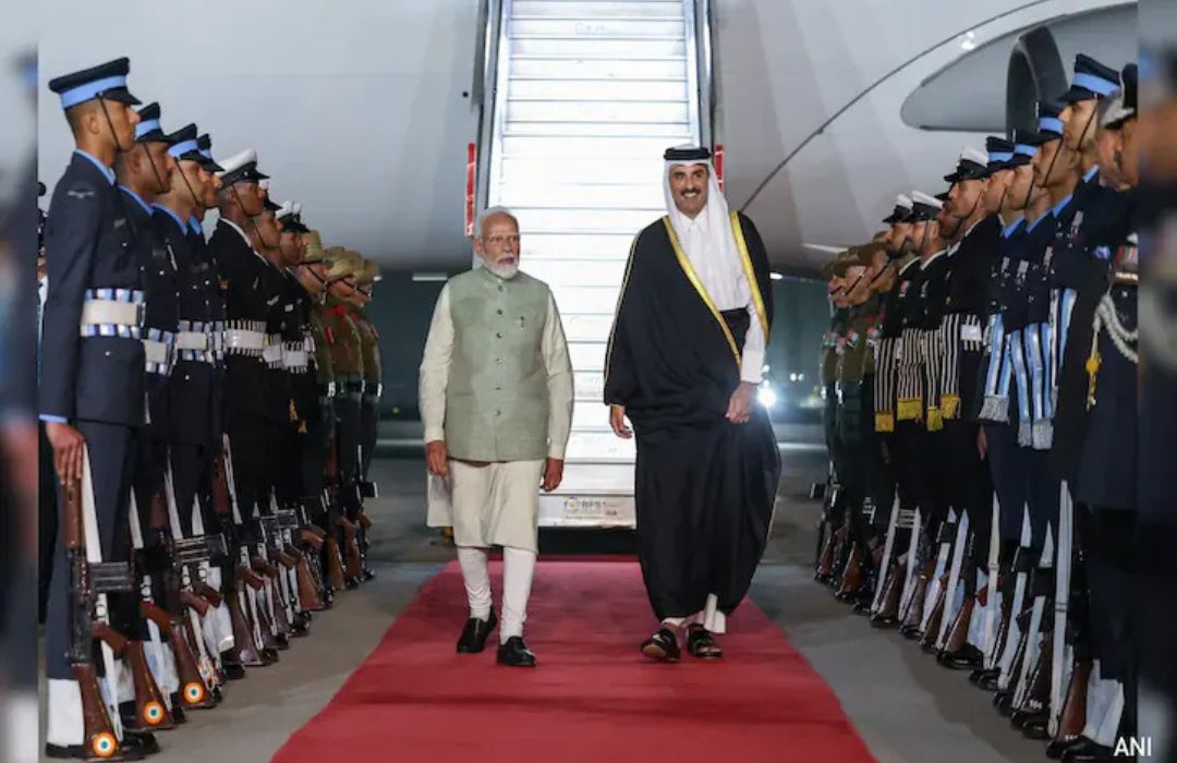 PM Modi welcomes "Brother" Qatar Emir with rare gesture at Delhi Airport – Watch Video